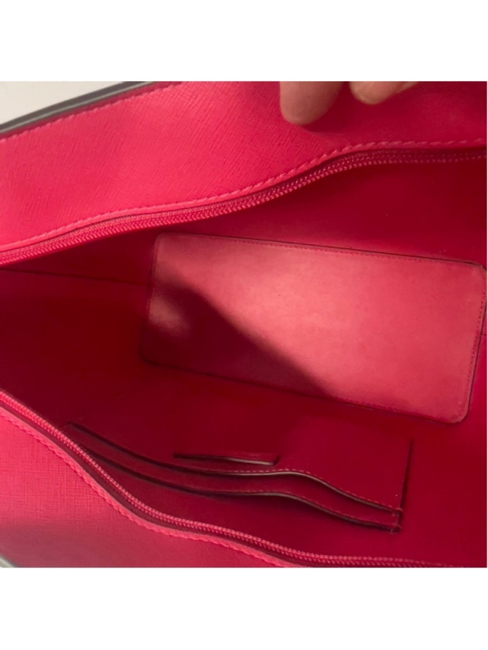 Michael Kors Pratt Large Top Zip Lesthef Tote Electric Pink - Picture 5 of 12